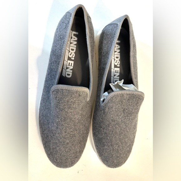 LANDS’ END Comfort Step Slip On Shoes Iron Gray Wool Blends Loafers Lightweight - Picture 5 of 10